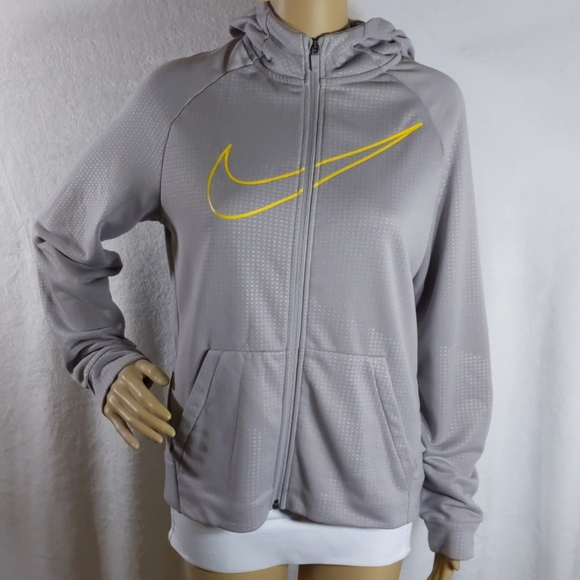 Nike Dri-Fit Gray Hoodie Jacket Boys Size XL - Picture 3 of 8